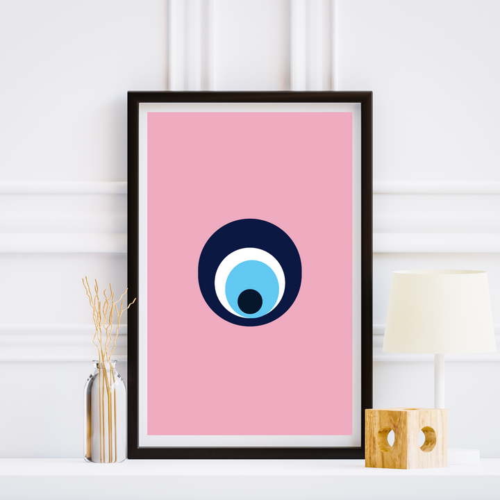 Evil Eye Nazar Boncugu Poster in rosa