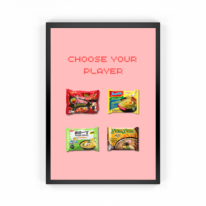 Instant Noodles Poster pink - Choose Your Player