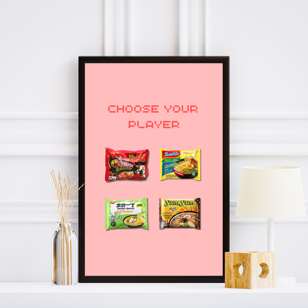 Instant Noodles Poster pink - Choose Your Player