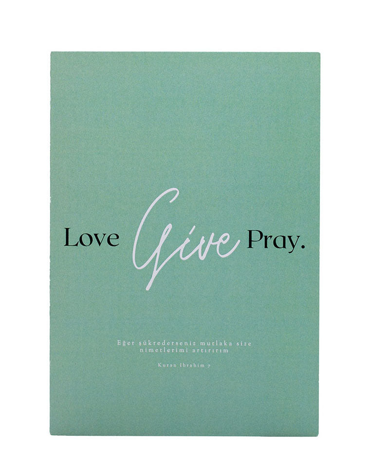 Love Give Pray - Grußkarte auf Deutsch & Türkisch