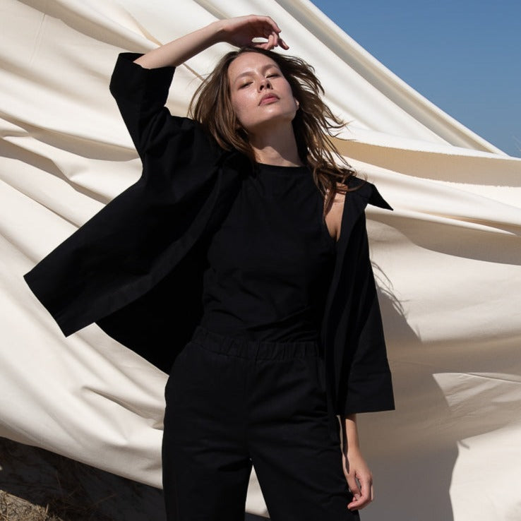 Boxy Oversized Shirt Black