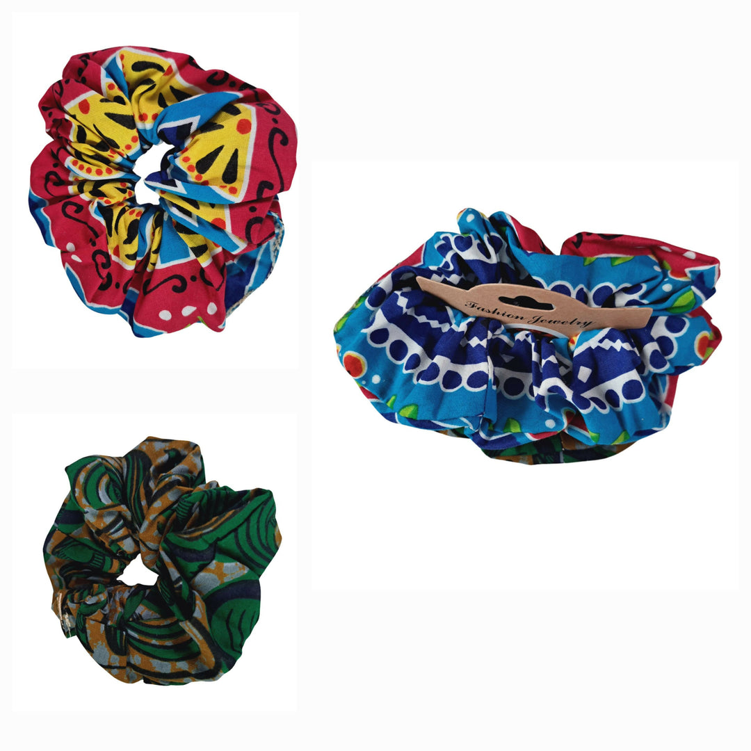 Scrunchie Set aus afrikanischem Waxprint