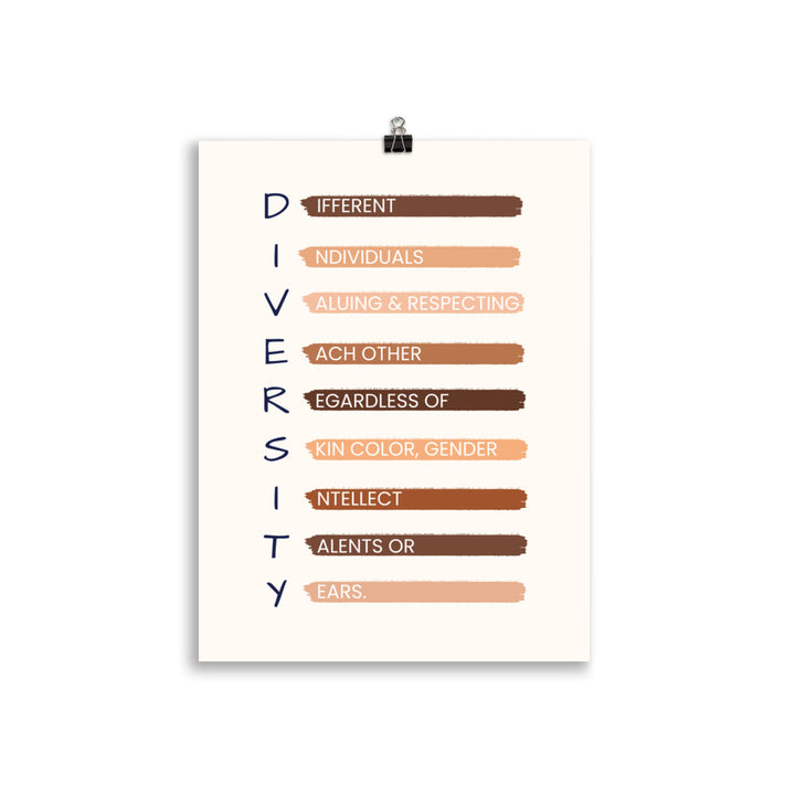 Diversity Poster - Different Individuals Valuing & ...