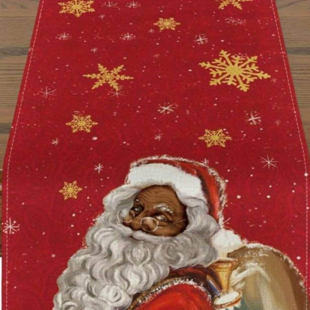 Einzigartige Weihnachtstischdecke mit Schwarzem Weihnachtsmann