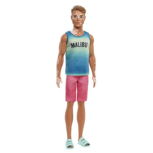 BARBIE Ken Fashionistas - Puppe im Malibu-Tanktop mit Vitiligo ab 3 Jahren