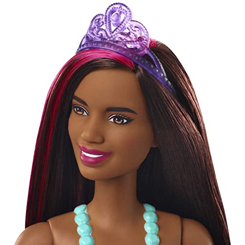 Barbie GJK15 - Dreamtopia Prinzessin Puppe (brünett mit pink gesträhnter Haarpartie) ab 3 Jahren