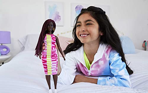 Barbie Fashionistas Puppe, Schwarze Barbiepuppe mit Zöpfen ab 3 Jahren