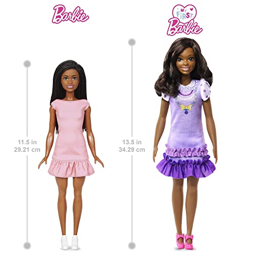 Barbie-Puppe, Meine erste Barbie mit schwarzen Haaren für Kinder ab 3 Jahren