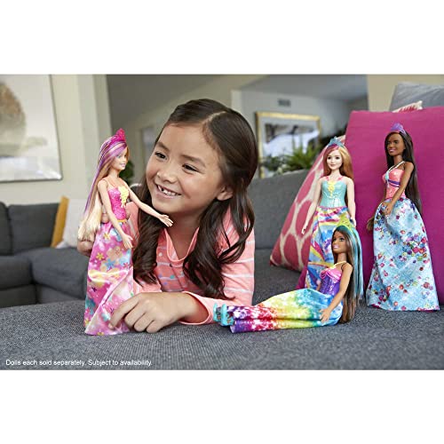 Barbie GJK15 - Dreamtopia Prinzessin Puppe (brünett mit pink gesträhnter Haarpartie) ab 3 Jahren