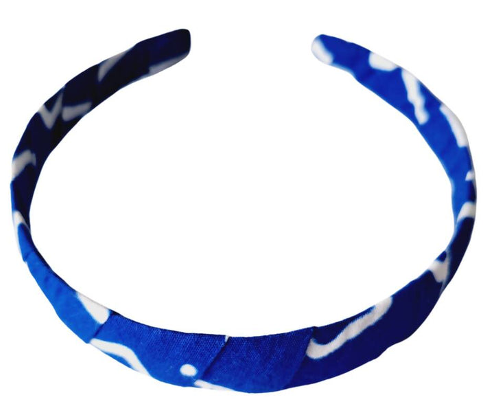Haarreifen & Haarschleife Set blau-weiß-schwarz