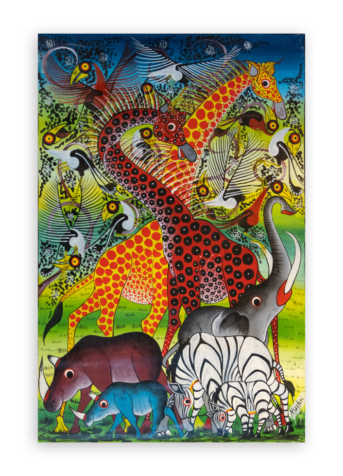 Gemälde aus Afrika - Animal Tinga