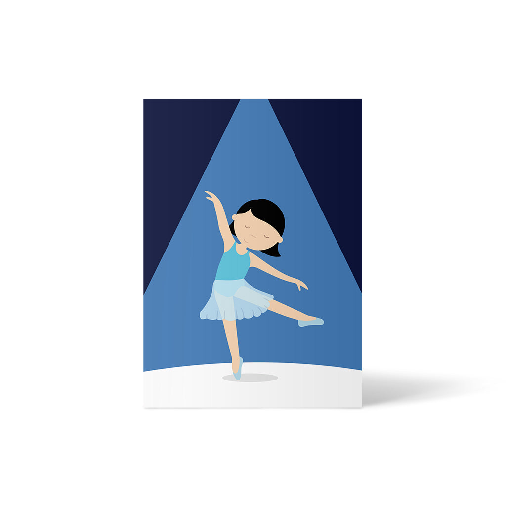 Postkarte Ballett Tänzer*in blau