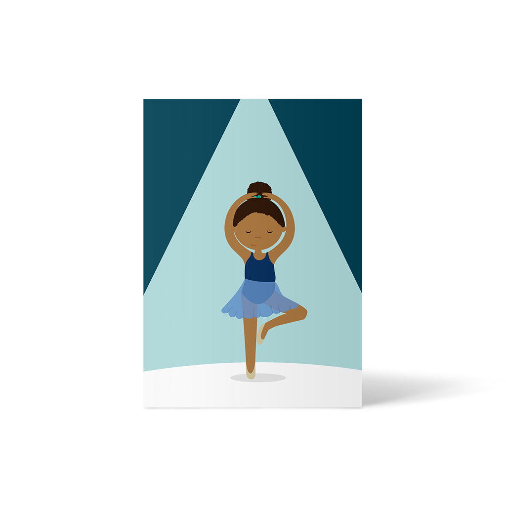 Postkarte Ballett Tänzer*in dunkel blau