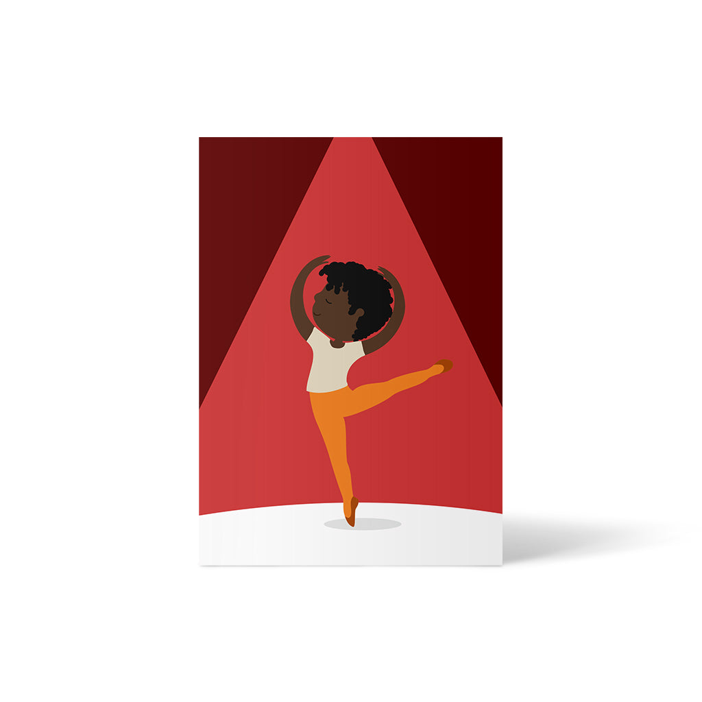Postkarte Ballett Tänzer*in rot