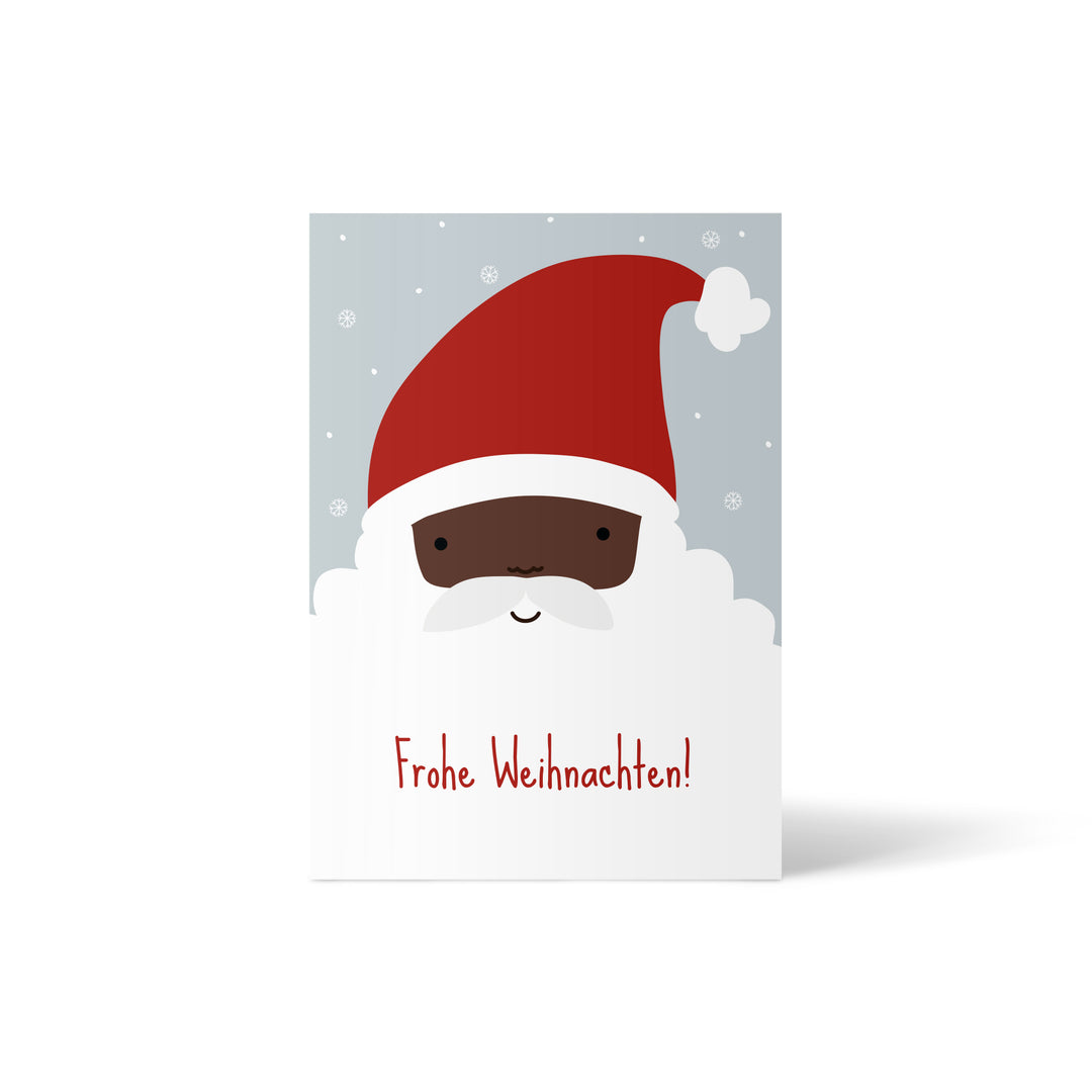 Postkarte Schwarzer Weihnachtsmann