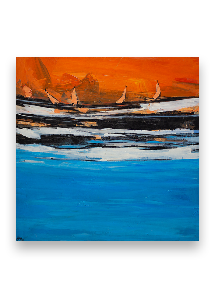 Gemälde aus Afrika - Boat Horizon