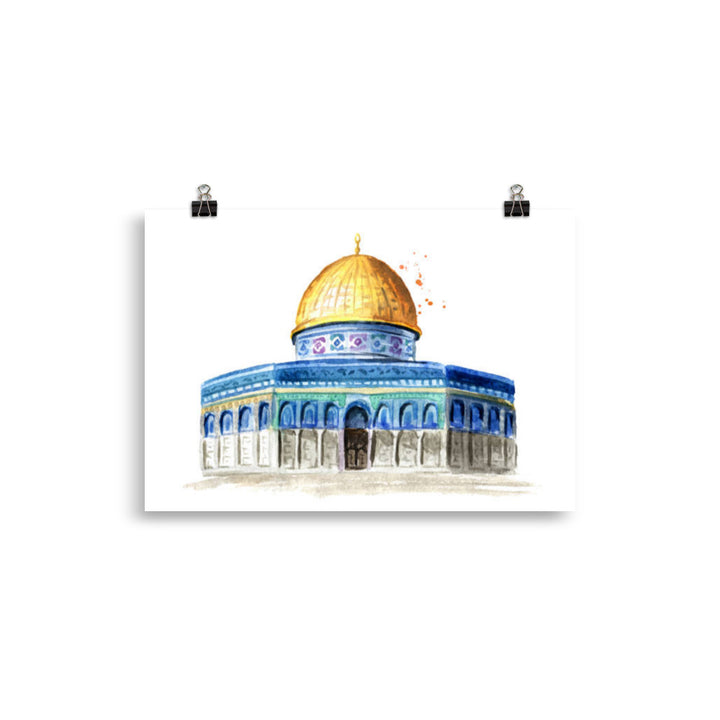 Al-Aqsa Mosque Watercolor Poster