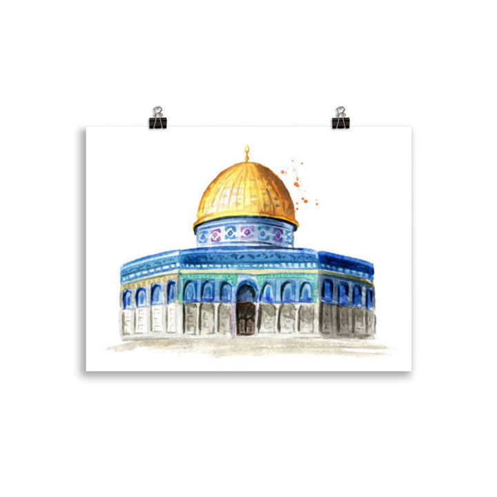 Al-Aqsa Mosque Watercolor Poster